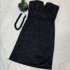 WHITE BLACK MIDI DRESS